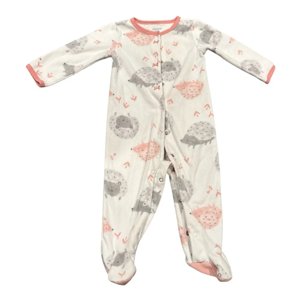 Carter's Baby Girl Footless‎ Fleece Pajamas, 2-Pack, 9 months.
